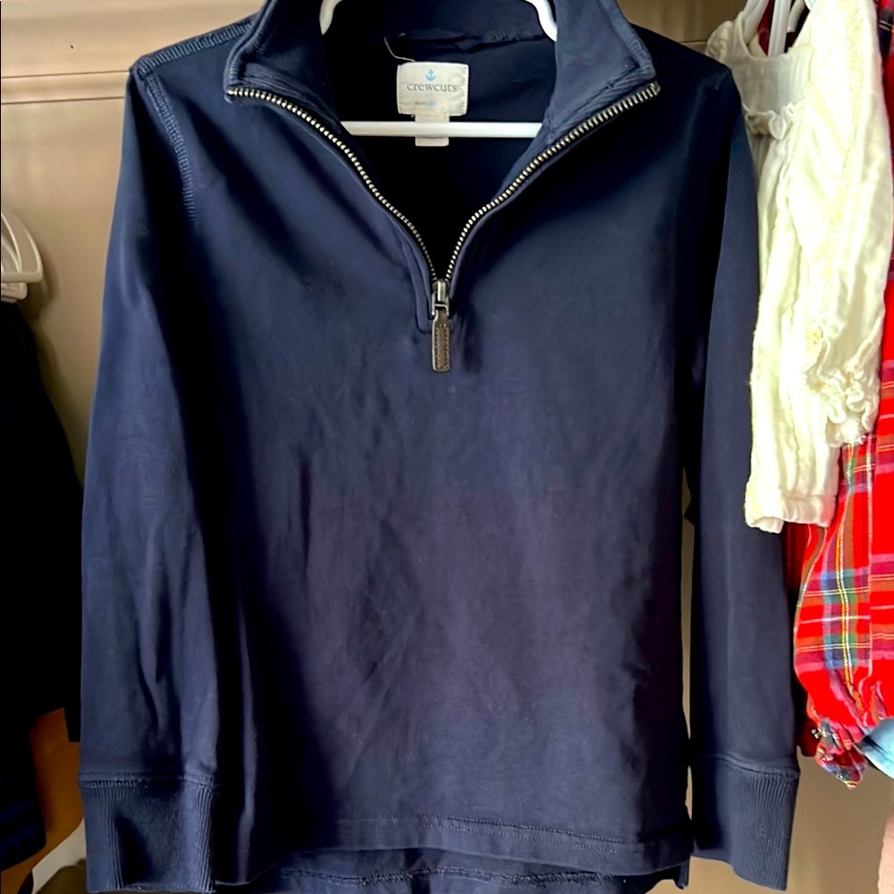 Crown & Ivy Blue Zip Up Sweater Classic Knit